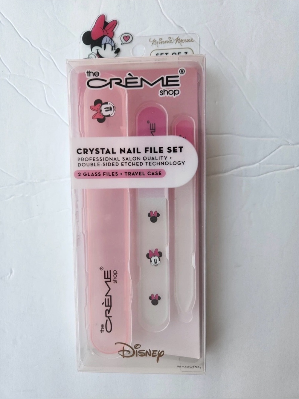 DISNEY MINNIE MOUSE SET OF 3 THE CREME SHOP CRYSTAL NAIL FILE SET PROFESSIONAL